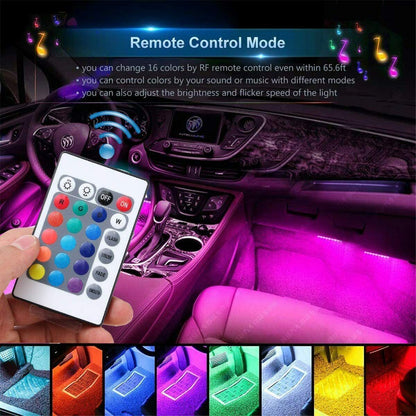 Car Interior Lights Neon Atmosphere RGB LED Strip Bar |Car Decor Lighting Lamp US