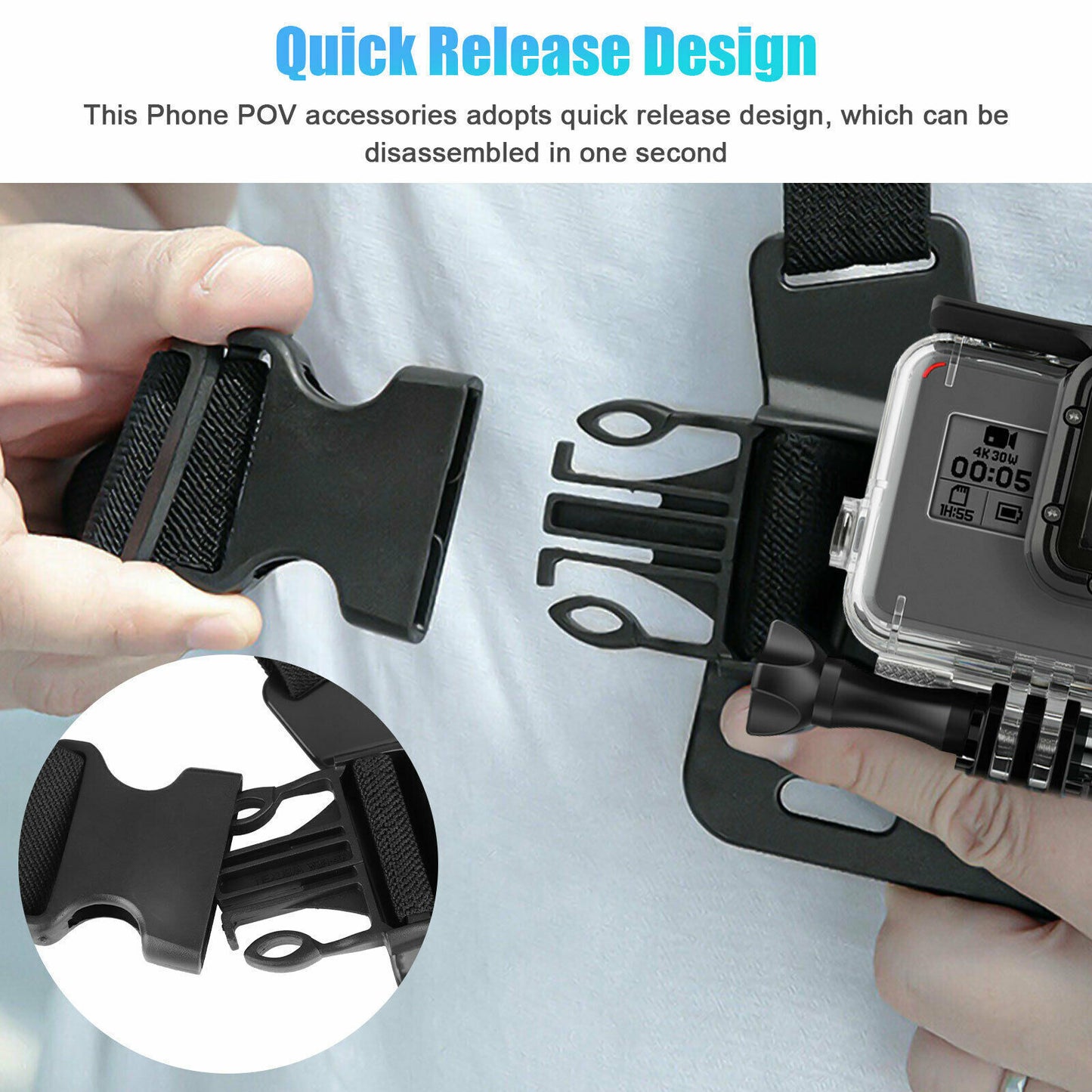 Chest Strap Mount Accessories Adjustable Phone Holder For GoPro Hero 9 8