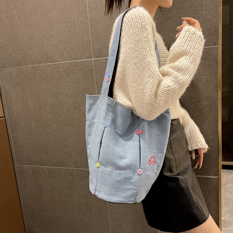 Women's Casual Fashion Large Capacity Denim Shoulder Bag