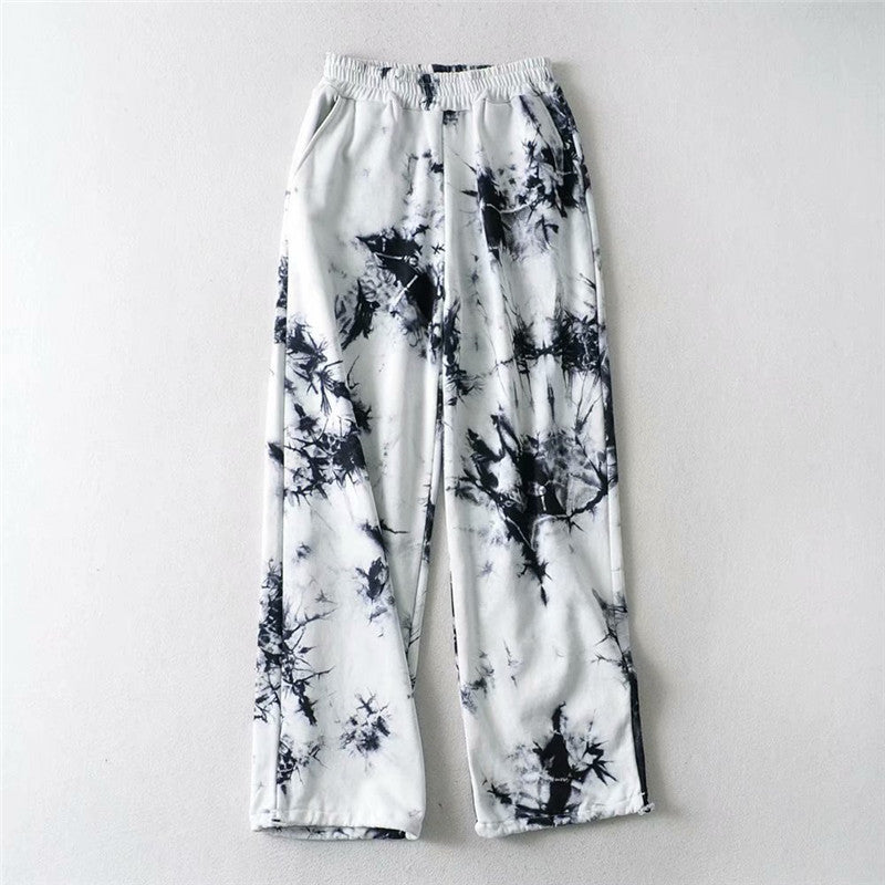 Tie Dye Wide Leg Pants New Women's Nine-quarter Pants