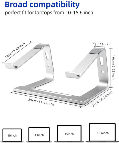 Laptop Stand, Computer Stand for Laptop, Aluminium Laptop Riser, Ergonomic Laptop Holder Compatible with MacBook Air Pro, Dell XPS