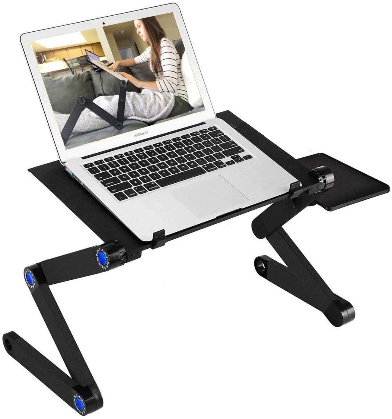 Adjustable Laptop Stand, RAINBEAN Laptop Desk with 2 CPU Cooling USB Fans